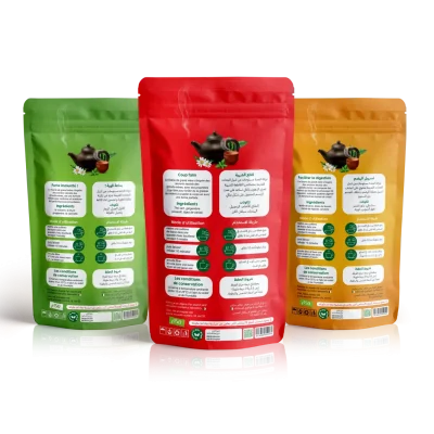 a group of bags of tea